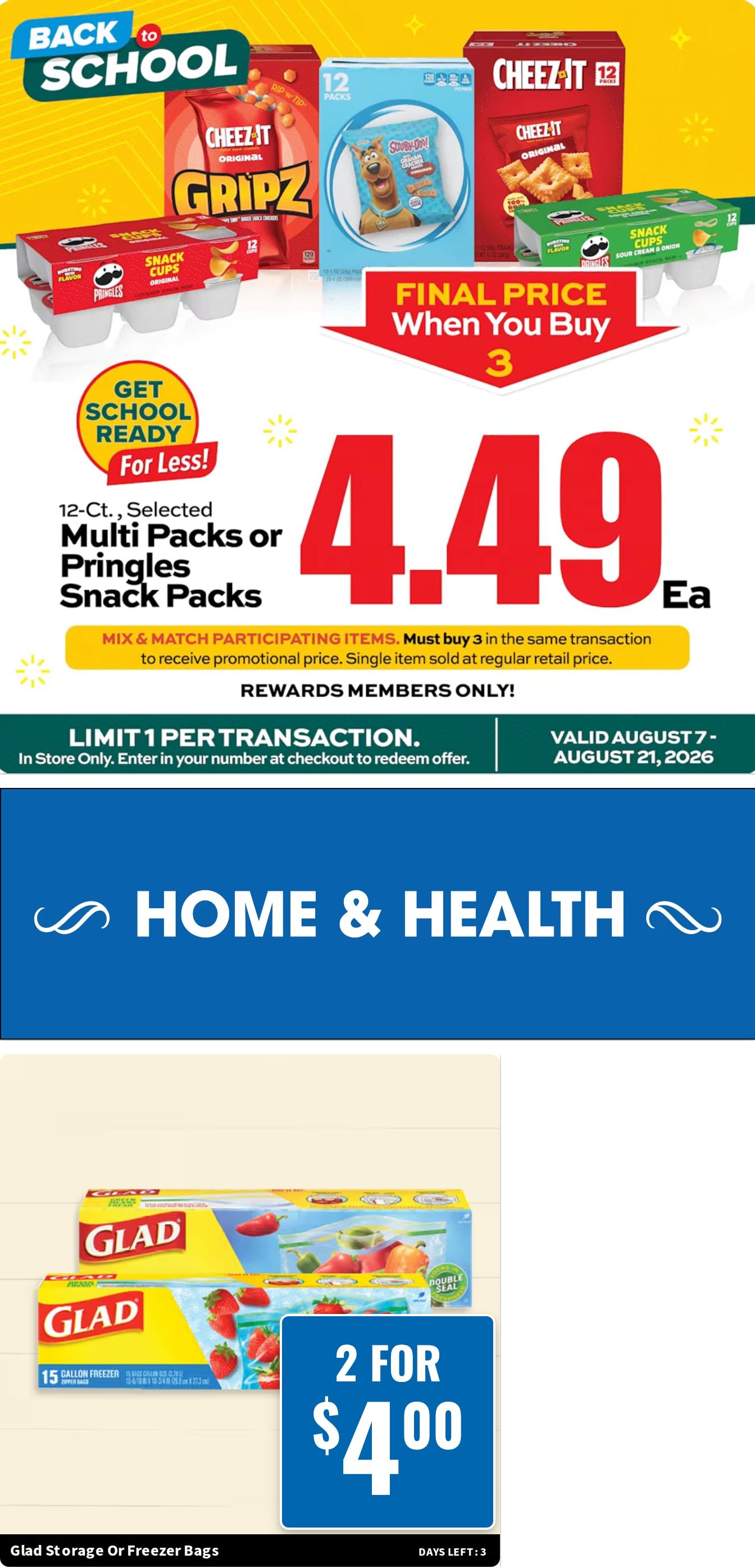 Zak's Supercenter Weekly Ad August 13 - 19, 2026