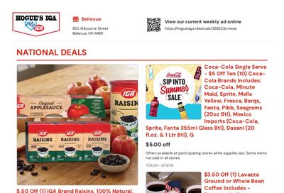 Hogue's IGA Weekly Ad July 31 - August 13, 2026
