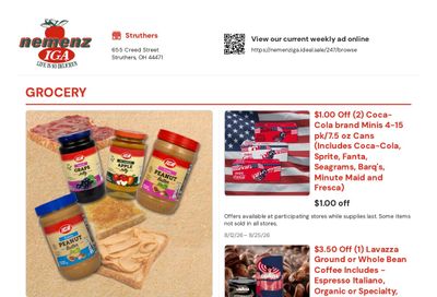 Nemenz IGA Weekly Ad August 12 - 25, 2026