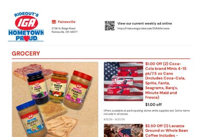 Rideout's IGA Weekly Ad August 12 - 25, 2026