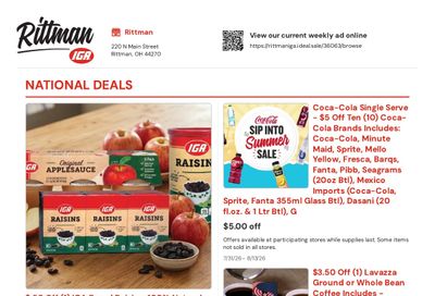 Rittman IGA Weekly Ad July 31 - August 13, 2026