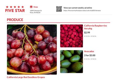 Five Star Marketplace Weekly Ad August 12 - 18, 2026