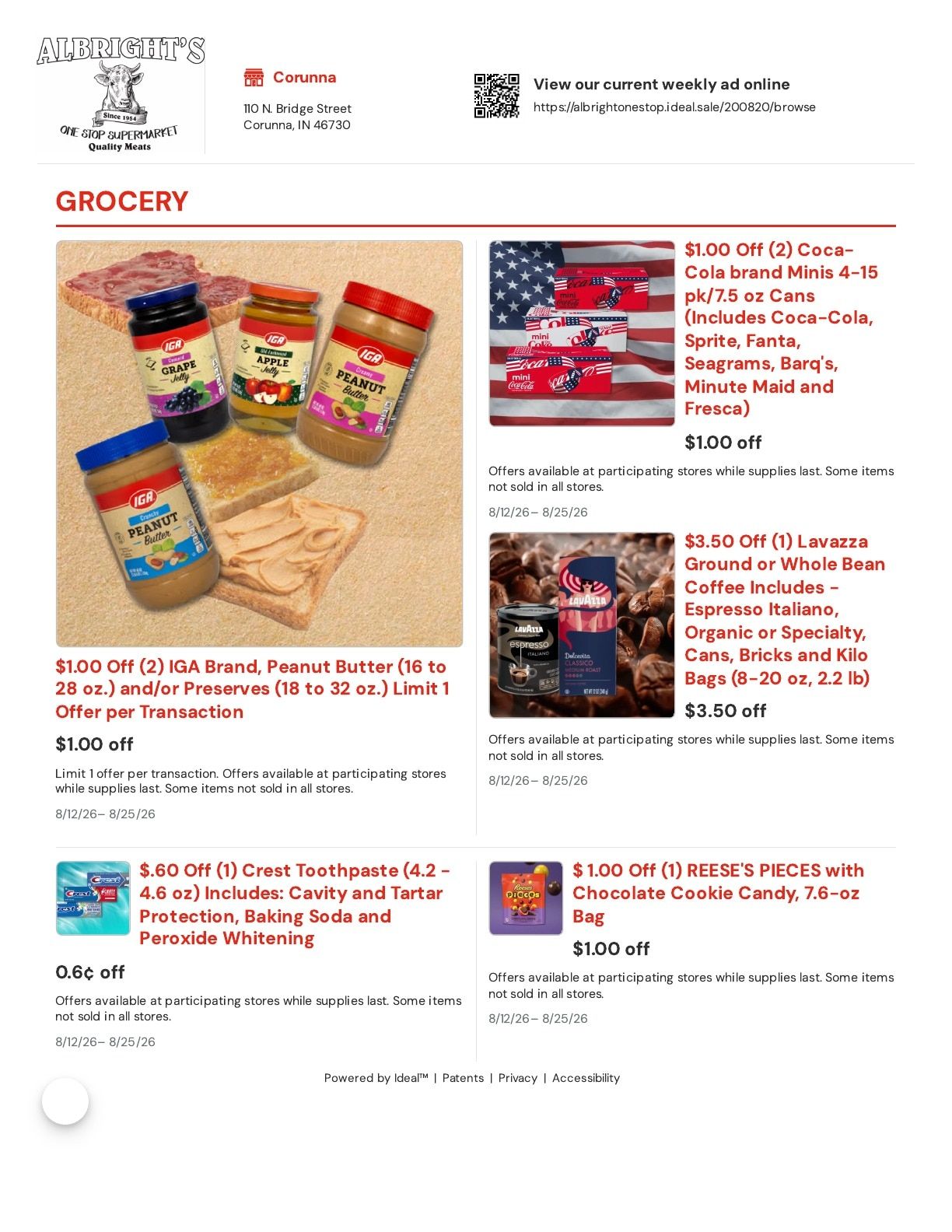 Albright's One Stop Weekly Ad August 12 - 25, 2026