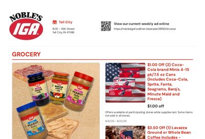 Noble's IGA Foodliner Weekly Ad August 12 - 25, 2026