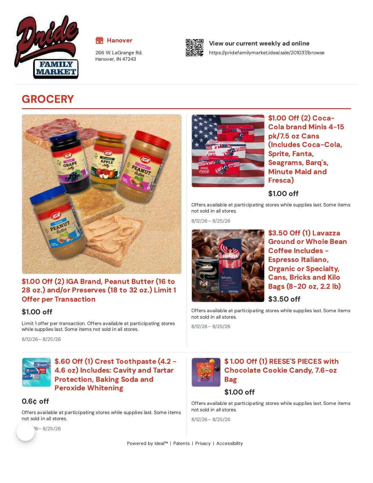 Pride Family Market Weekly Ad August 12 - 25, 2026
