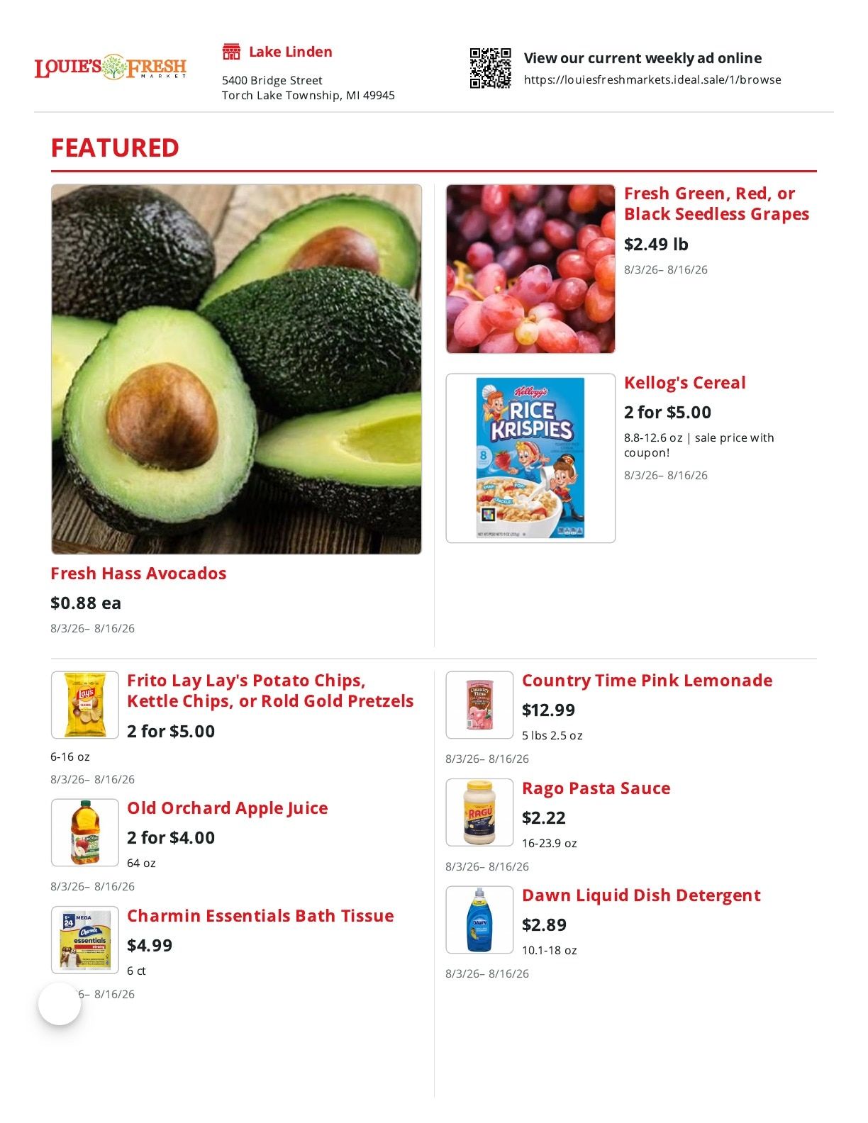 Louie's Fresh Market Weekly Ad August 3 - 16, 2026