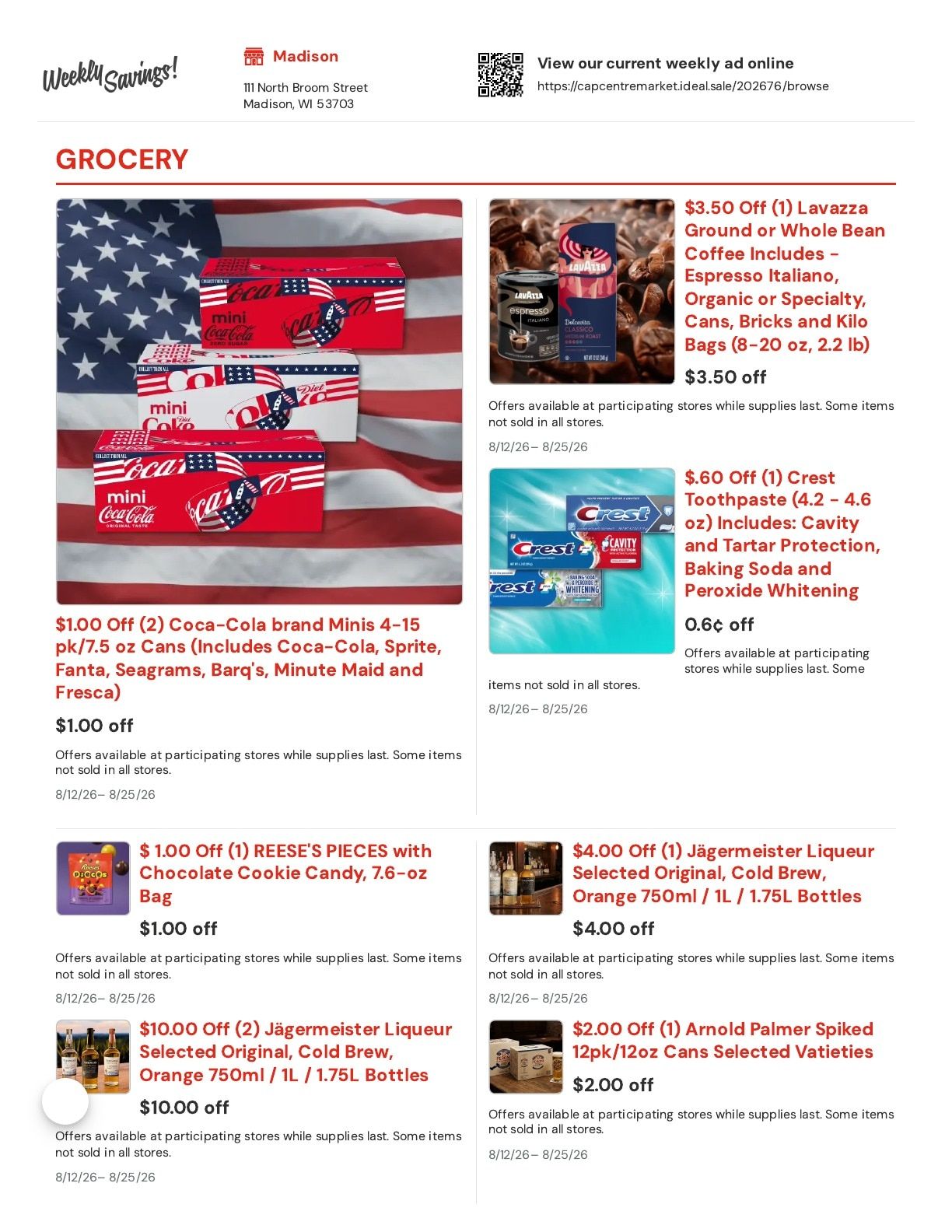 Capitol Centre Market Weekly Ad August 12 - 25, 2026