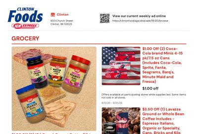 Clinton Foods IGA Weekly Ad August 12 - 25, 2026