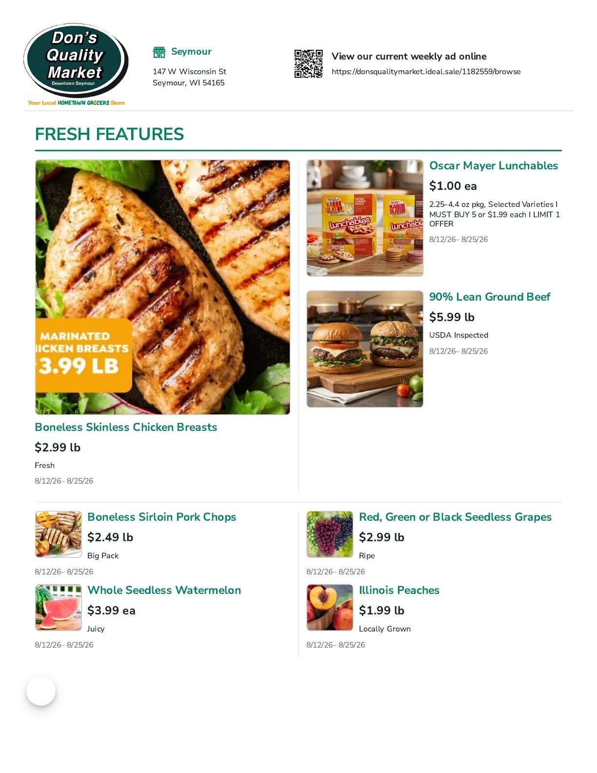 Don's Quality Market Weekly Ad August 12 - 25, 2026