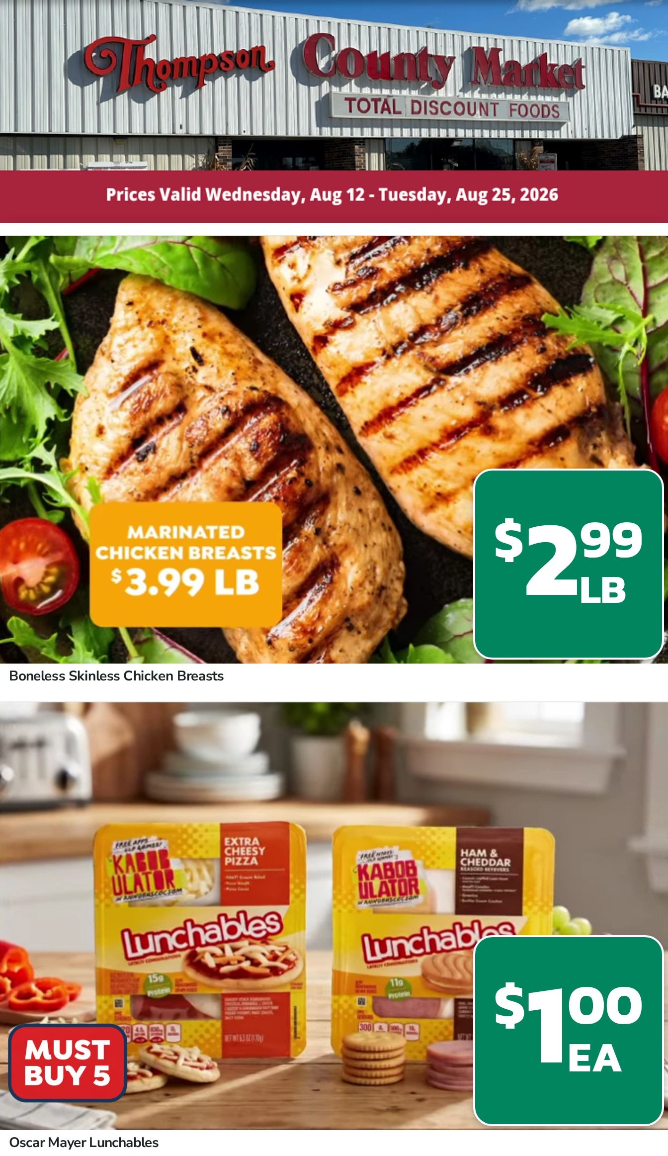 Thompson's County Market Weekly Ad August 12 - 25, 2026