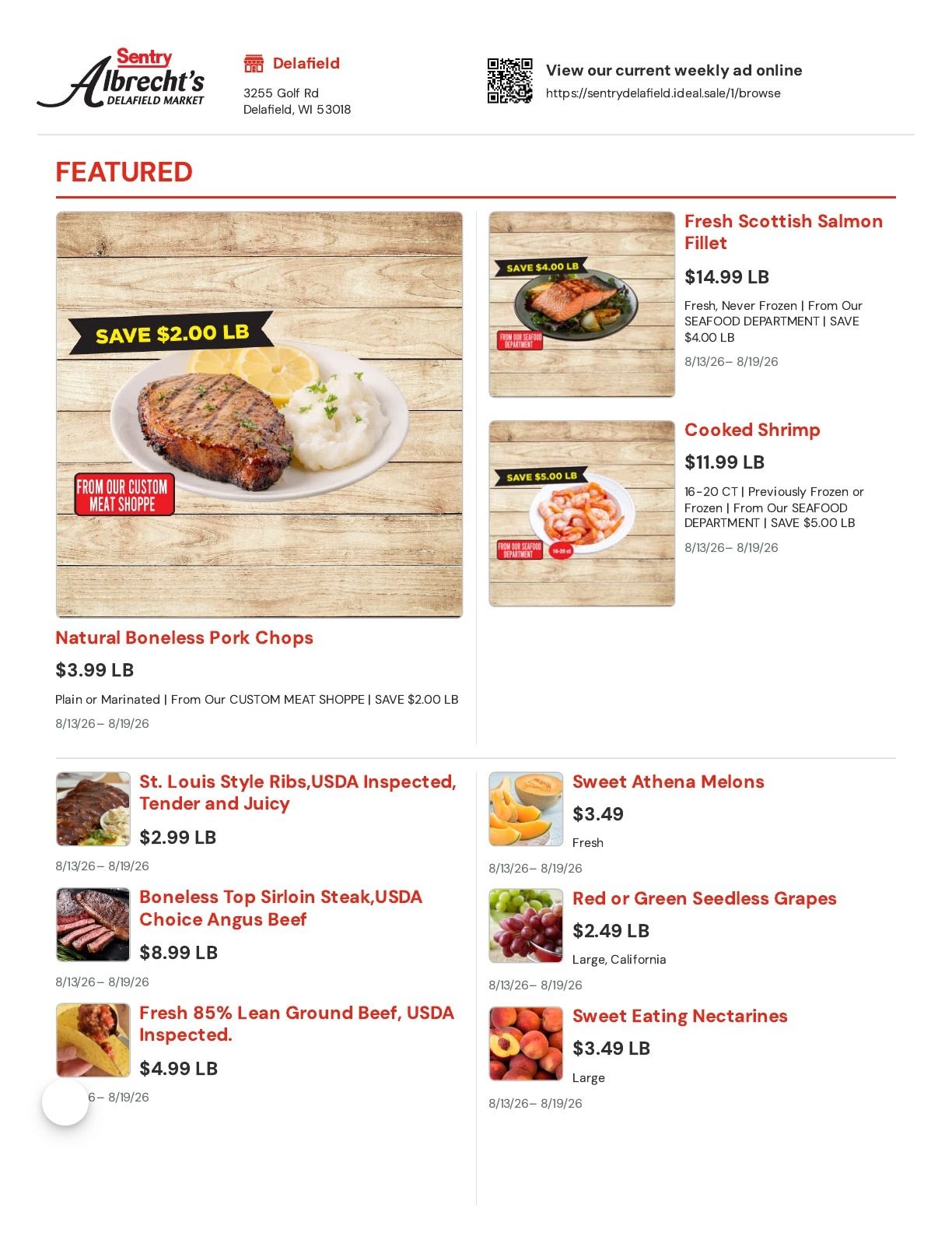 Albrecht's Delafield Market Weekly Ad August 13 - 19, 2026