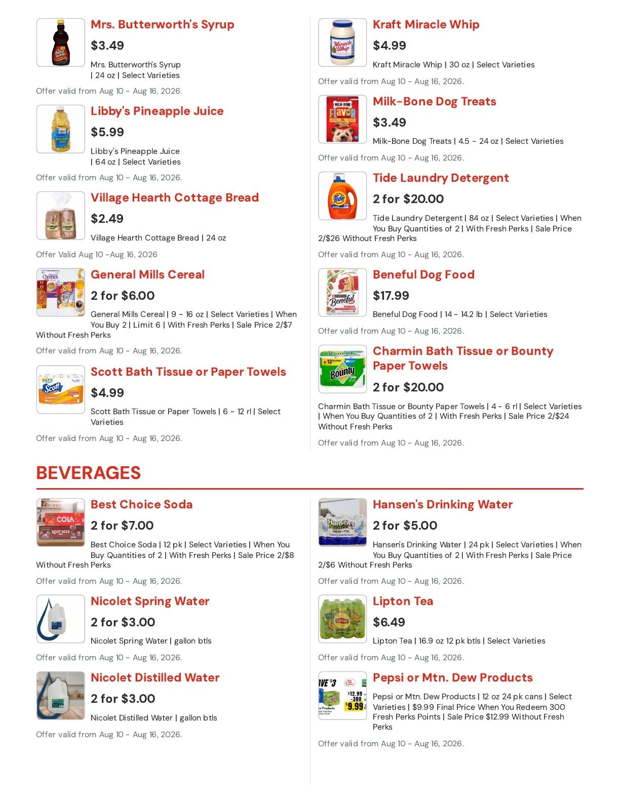Hansen's IGA Wisconsin (Sparta, WI) Weekly Ad August 10 - 16, 2026