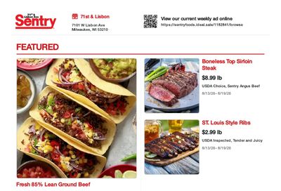 Sentry Foods Milwaukee Weekly Ad August 13 - 19, 2026