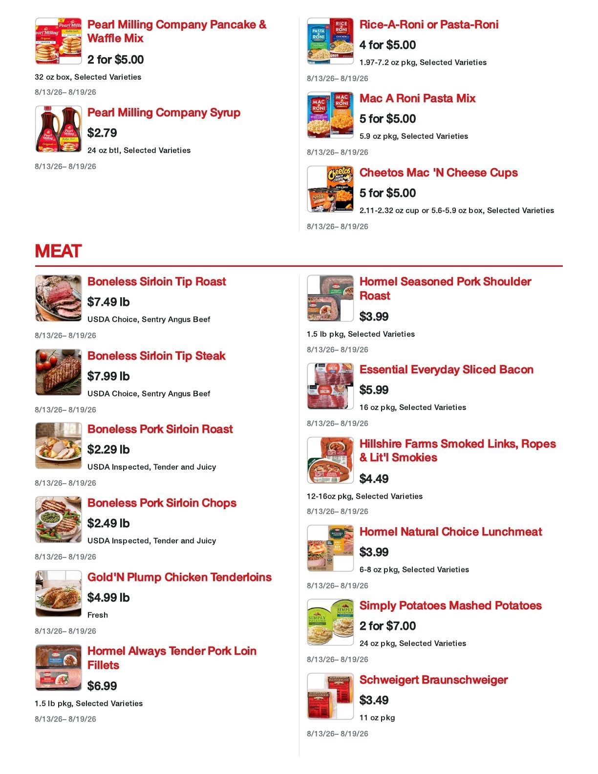 Sentry Foods Milwaukee Weekly Ad August 13 - 19, 2026