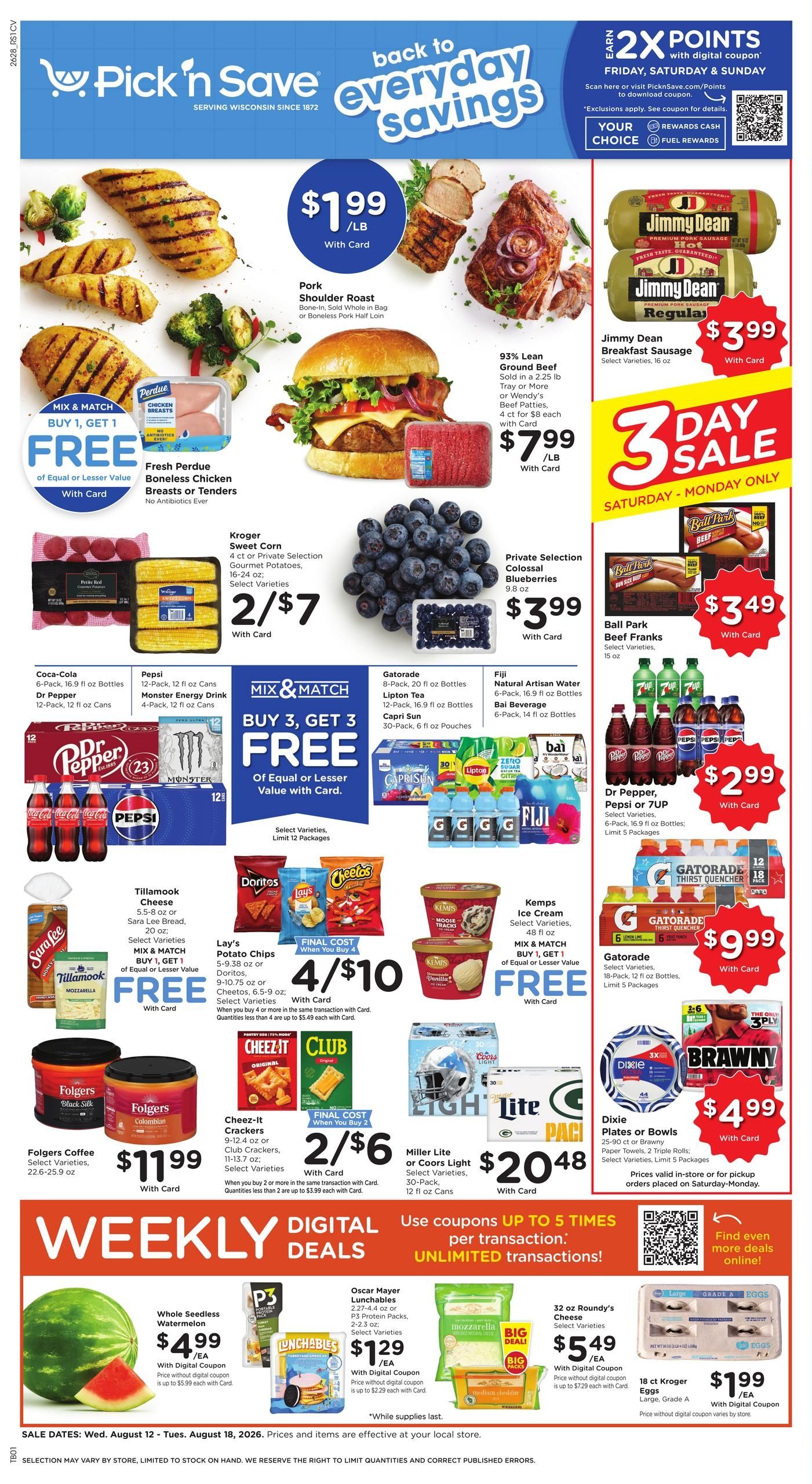 Pick N Save (Oak Creek–Franklin Area, WI) Weekly Ad August 12 - 18, 2026