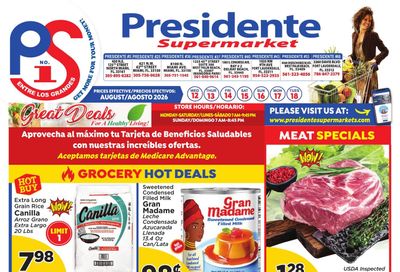 Presidente Supermarkets (Pembroke Pines–Coral Springs Area, FL) Weekly Ad August 12 - 18, 2026