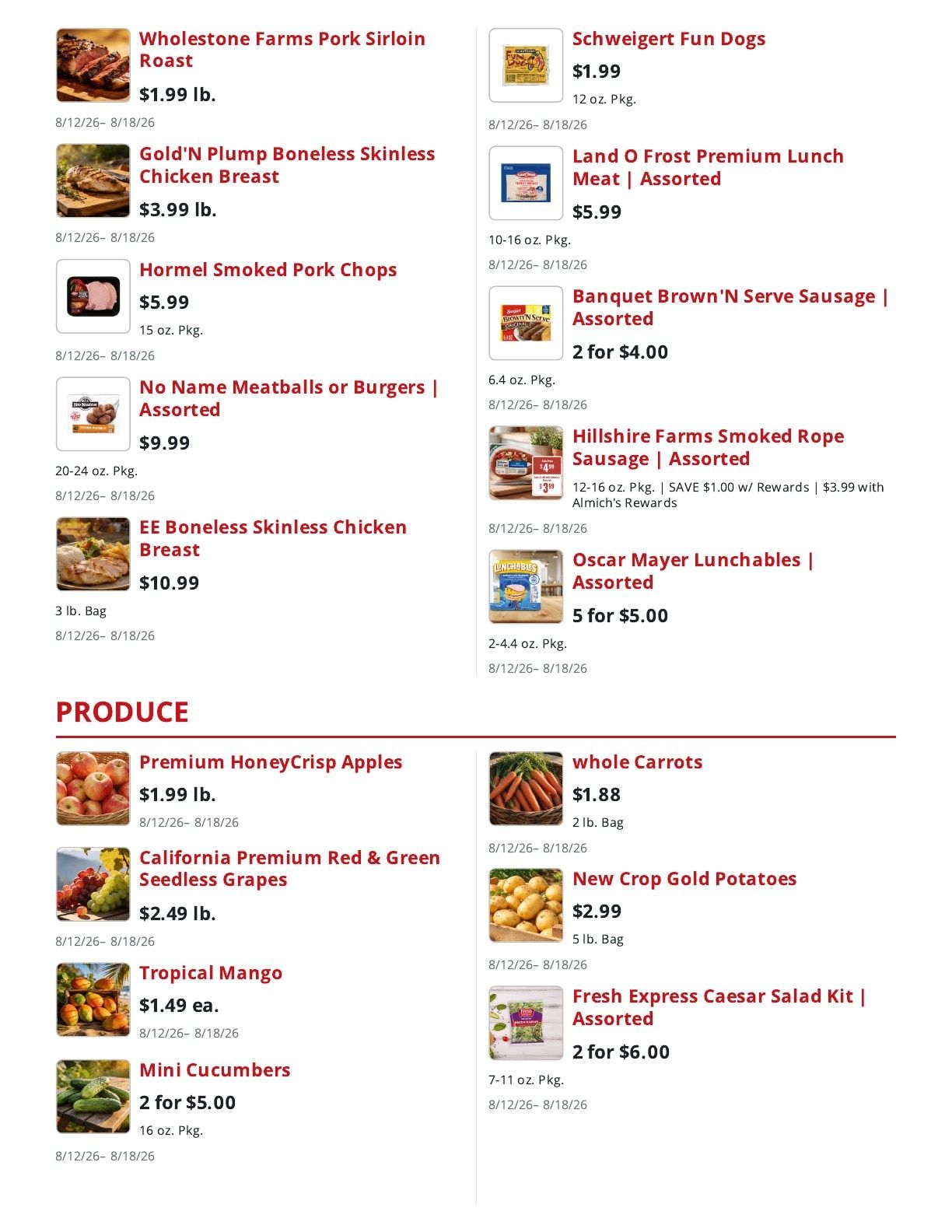 Almich's Market (Slayton, MN) Weekly Ad August 12 - 18, 2026