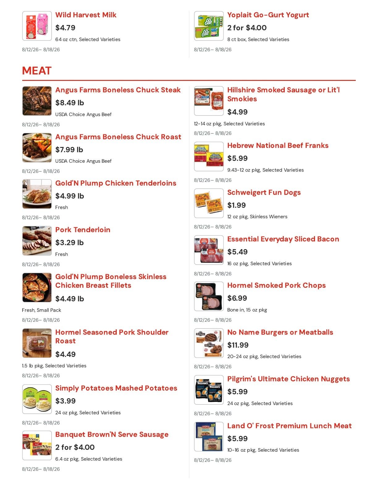 Service Food Market Fergus Falls Weekly Ad August 12 - 18, 2026