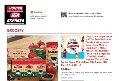 Hunter IGA Weekly Ad July 31 - August 13, 2026