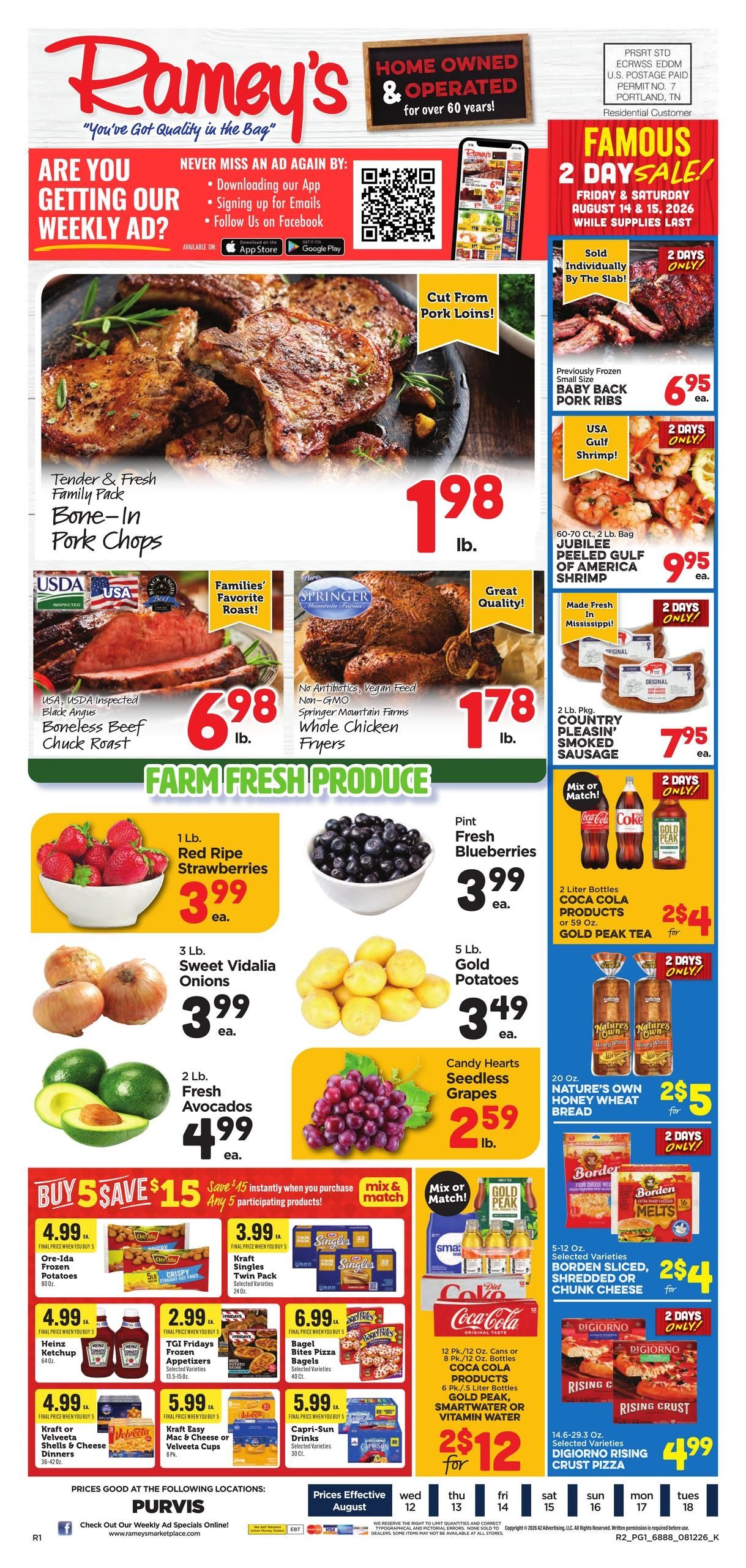 Ramey's Weekly Ad August 12 - 18, 2026