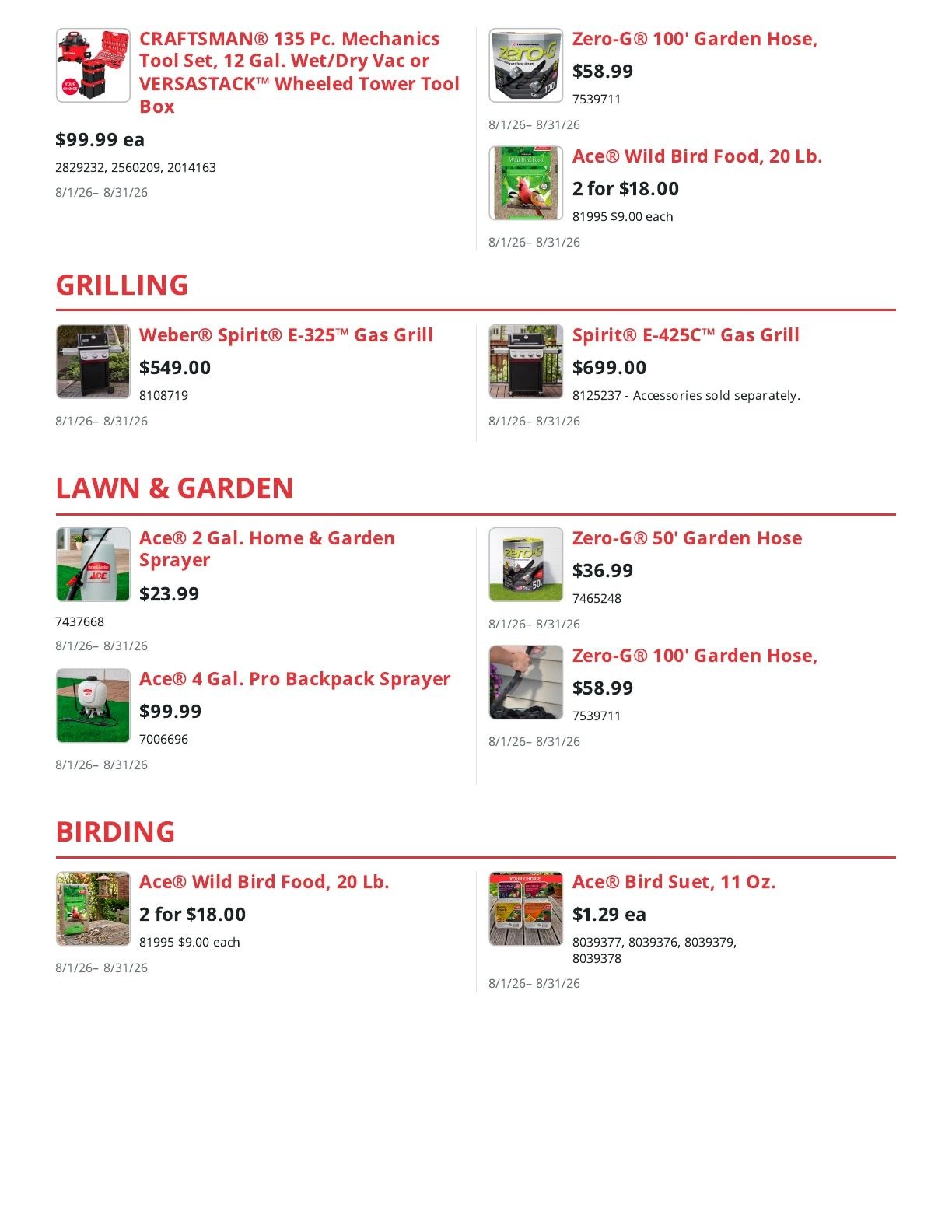 Kabelin Ace (Walkerton, IN) Weekly Ad August 1 - 31, 2026