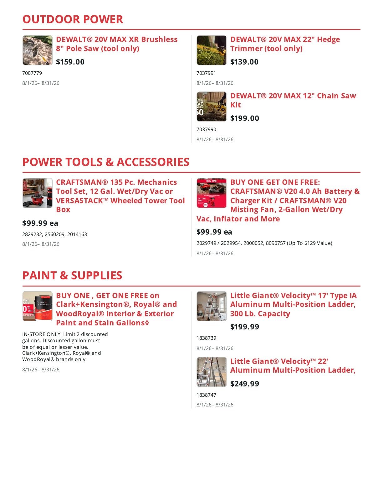 Kabelin Ace (Walkerton, IN) Weekly Ad August 1 - 31, 2026
