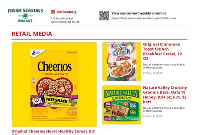 Fresh Seasons Market Weekly Ad August 5 - 18, 2026