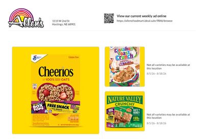 Allen's Food Mart Weekly Ad August 5 - 18, 2026