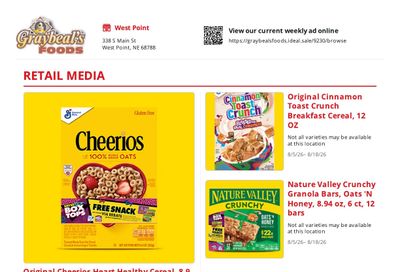 Graybeals Foods Co Weekly Ad August 5 - 18, 2026