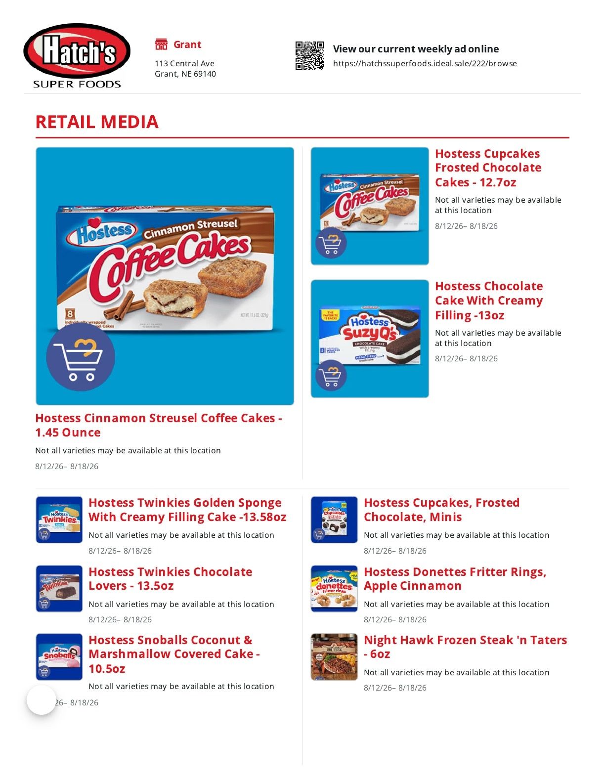 Hatch's Super Foods Weekly Ad August 12 - 18, 2026
