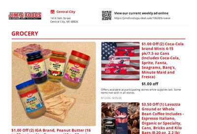 Jim's Foods IGA Weekly Ad August 12 - 25, 2026