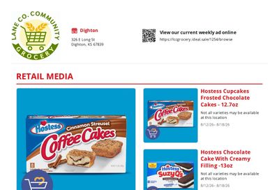 Lane County Community Grocery Weekly Ad August 12 - 18, 2026