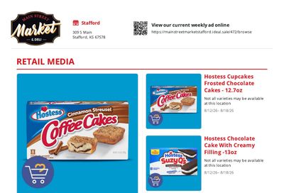 Main Street Market & Deli Weekly Ad August 12 - 18, 2026