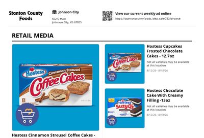 Stanton County Foods Weekly Ad August 12 - 18, 2026