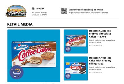 Syracuse Food Center Weekly Ad August 12 - 18, 2026