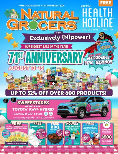 Natural Grocers Health Hotline Magazine Weekly Ad August 7 - September 5, 2026