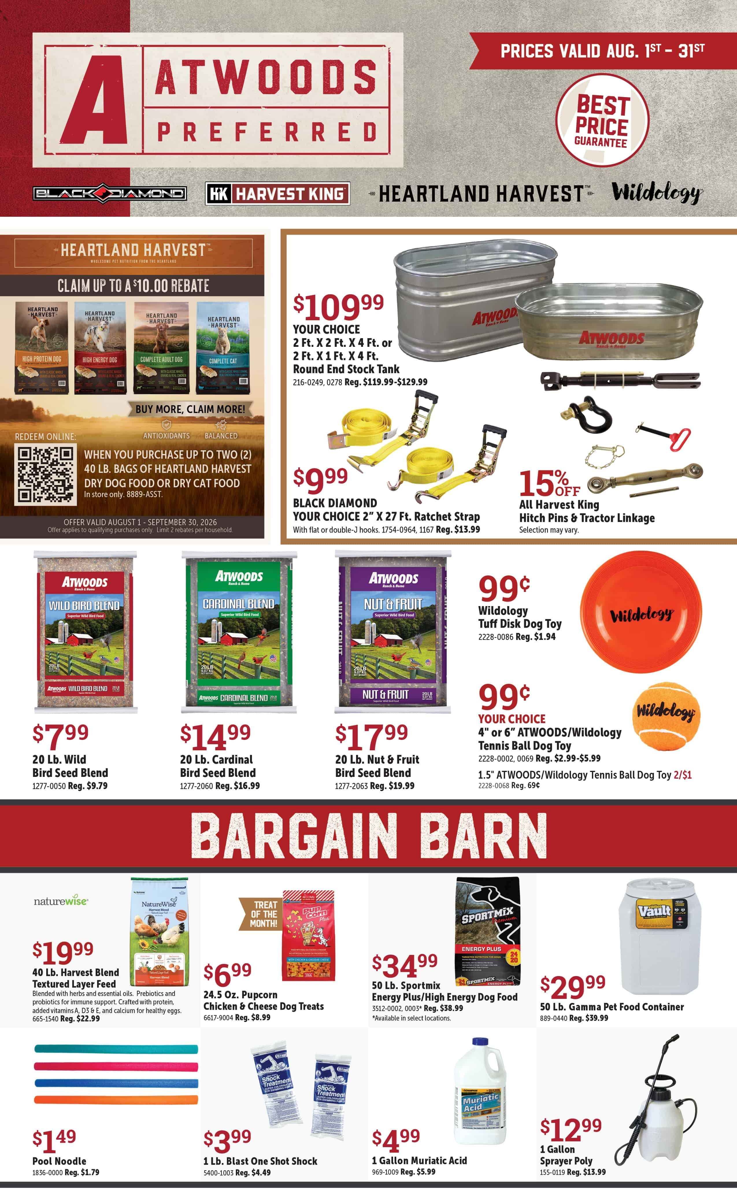 Atwoods Bargain Barn Weekly Ad August 1 - 31, 2026