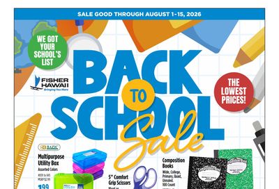 Fisher Hawaii Weekly Ad August 1 - 15, 2026