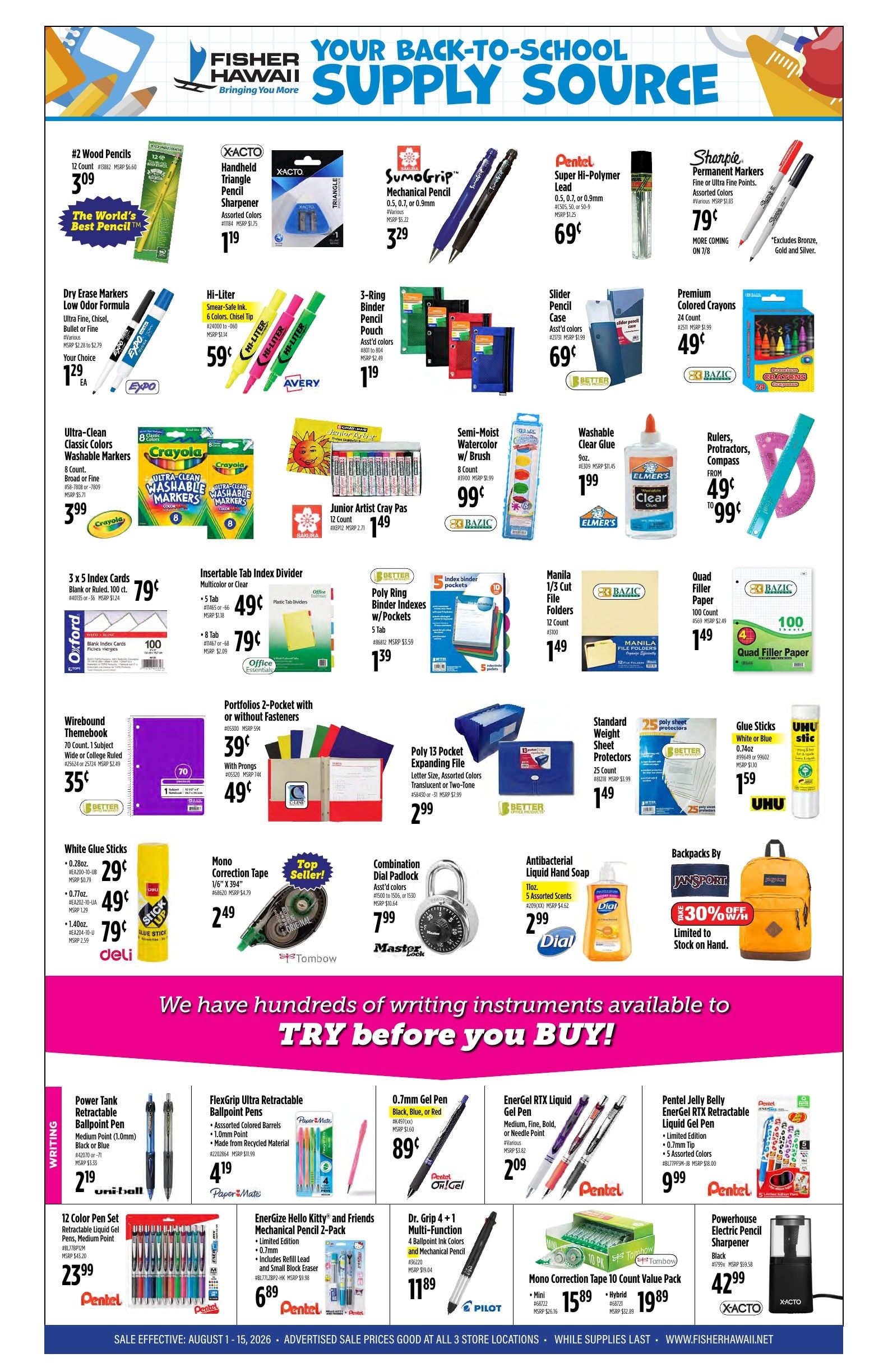 Fisher Hawaii Weekly Ad August 1 - 15, 2026