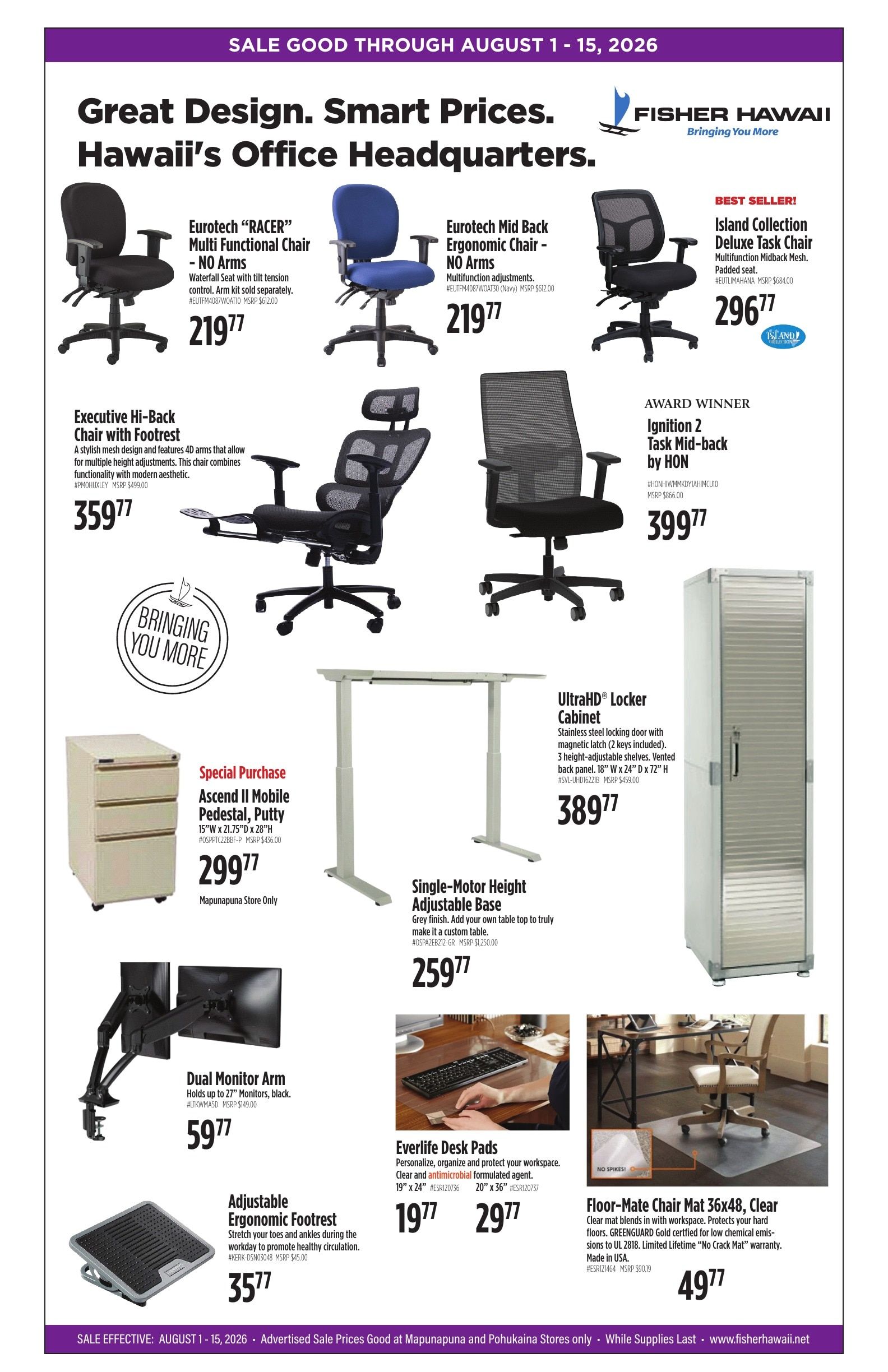 Fisher Hawaii Weekly Ad August 1 - 15, 2026