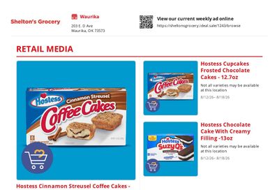 Shelton's Grocery Weekly Ad August 12 - 18, 2026