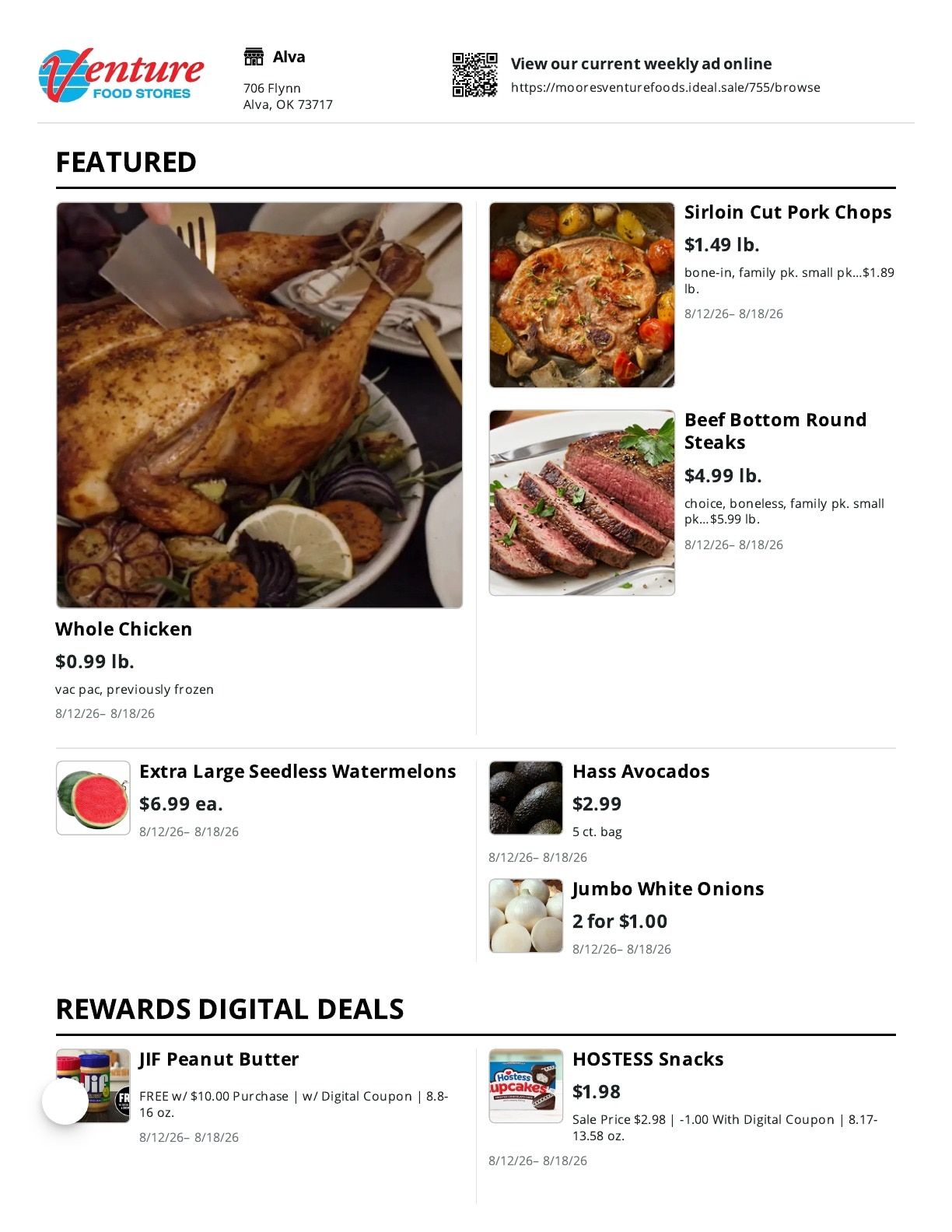 Moore's Venture Foods (Alva, OK) Weekly Ad August 12 - 18, 2026