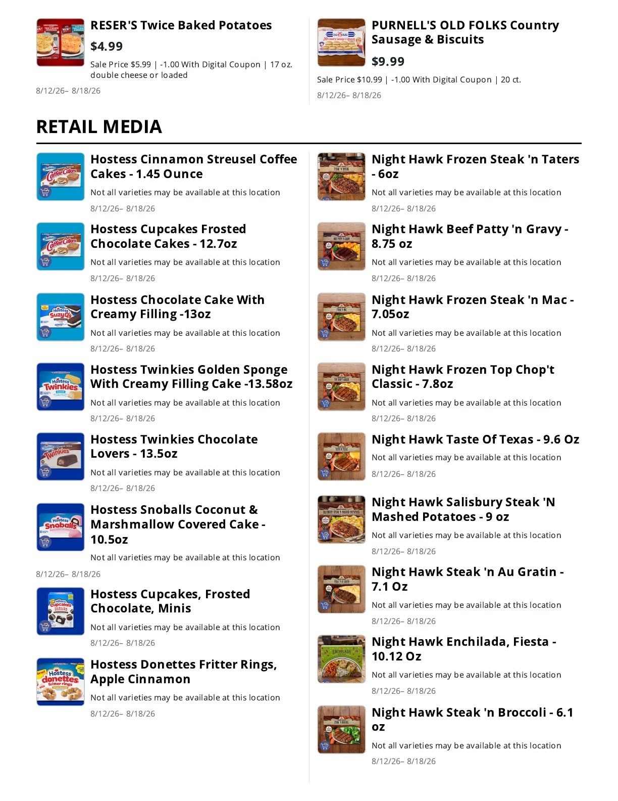 Moore's Venture Foods (Tonkawa, OK) Weekly Ad August 12 - 18, 2026