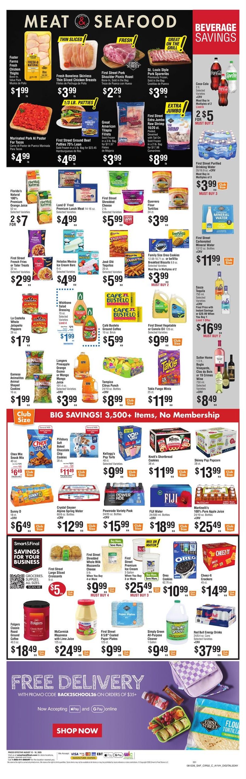 Smart & Final (Carlsbad Area, CA) Weekly Ad August 12 - 18, 2026