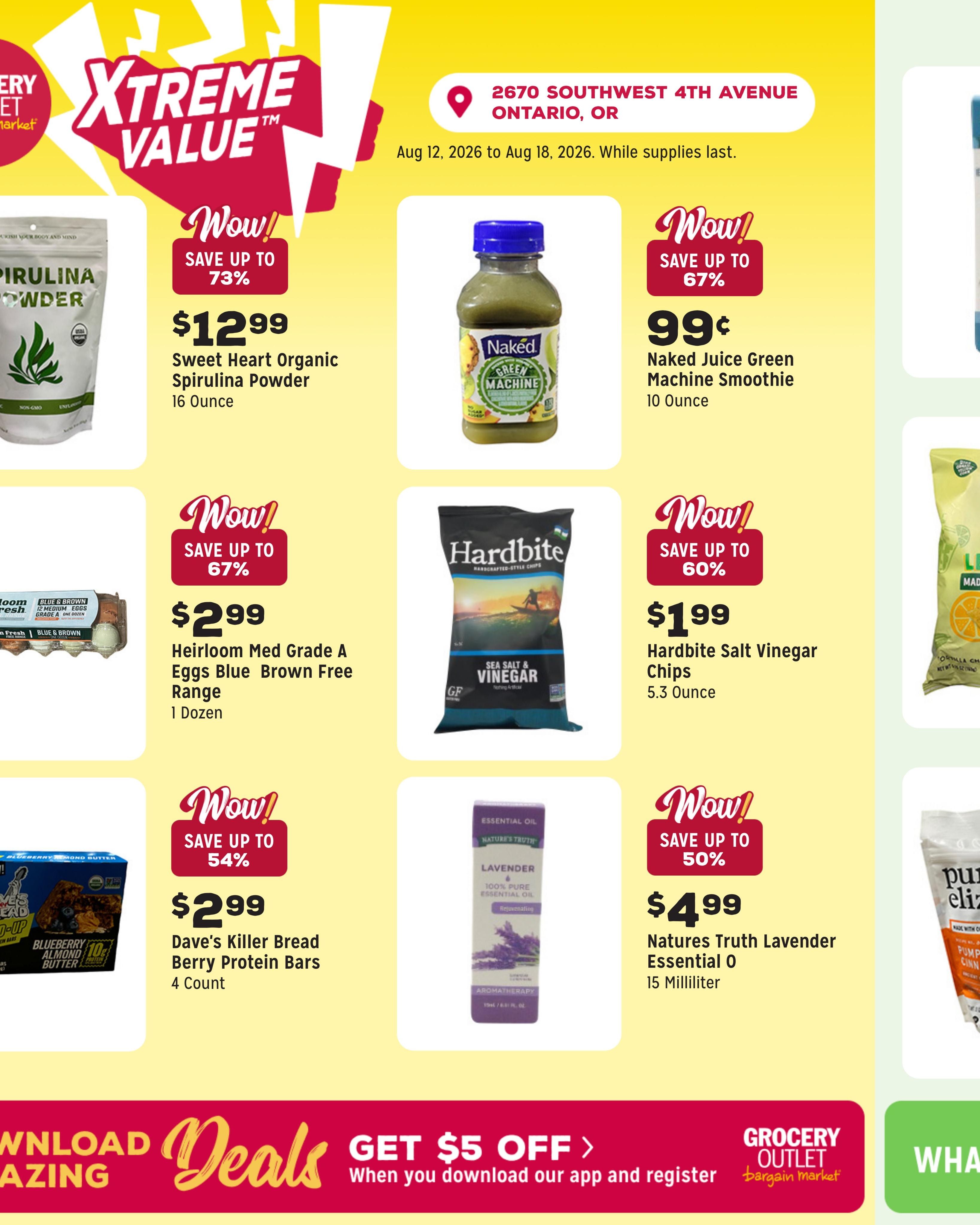 Grocery Outlet (Ontario–Parma Area, ID–OR) Weekly Ad August 12 - 18, 2026