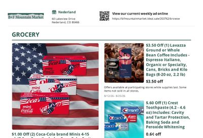 B & F Mountain Market Weekly Ad August 12 - 25, 2026