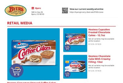 Byers General Store Weekly Ad August 12 - 18, 2026