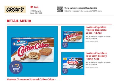 Crow's Stop and Shop Weekly Ad August 12 - 18, 2026