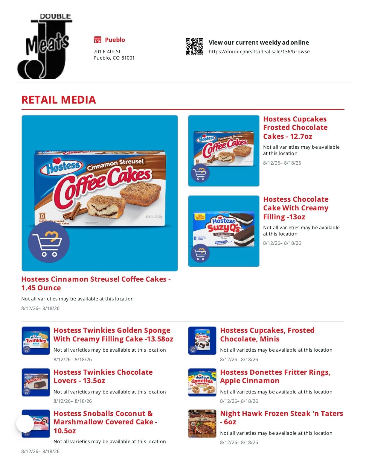 Double J Market Weekly Ad August 12 - 18, 2026