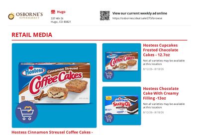 Osborne's Supermarket Weekly Ad August 12 - 18, 2026